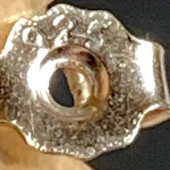 Sterling Silver 925 Slab Druzy Multicolor Prong Set Butterfly Closure Earrings - Picture 6 of 8